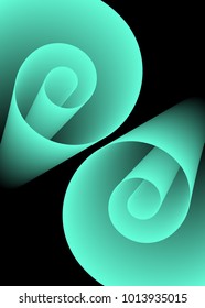 Abstract Background. Spiral Roll. Swirling. Coil Paper Created Using Blend Tool. Swirl Roll for Presentation, Wallpaper, Illustration, Web Design, Cover, Brochure, Banner. Vector Illustration.