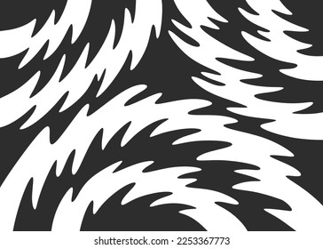 Abstract background with spiral wavy spikes pattern