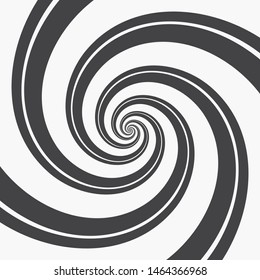 Abstract Background of Spiraling Strips. Four Pairs Black Spirals on White or Vice Versa. Op Art. Monochrome Vector illustration