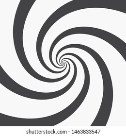 Abstract background of spiraling strips. Six black spirals on white or vice versa. Op art. Vector illustration