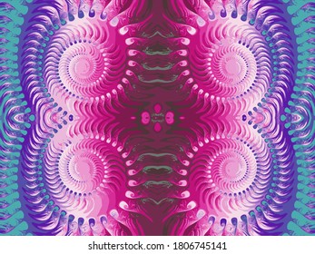 Antecedentes abstractos. Espirales abstractas. Hermoso fondo para tarjetas de felicitación, volantes, invitación, afiches, folleto, banners, calendario. Fractal. Diseño de material vectorial. Eps 10.
