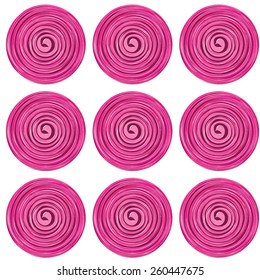 Abstract background with spirals candy. Vector abstract pink background