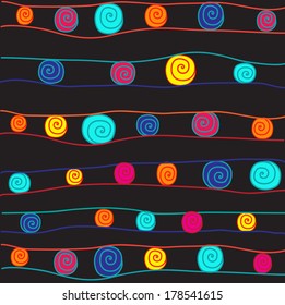 Abstract background with spirals on the black phone