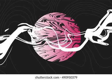 Abstract background with splash and circle