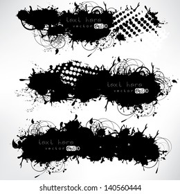 Abstract background with splash and floral elements