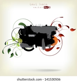 Abstract background with splash and floral elements
