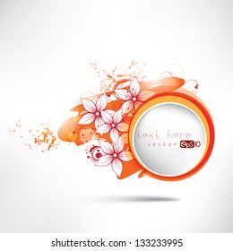 Abstract background with splash and flowers