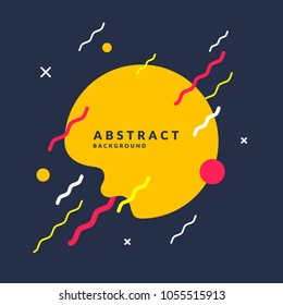 Abstract background with a splash, lines and round in a flat minimalist style. Bright vector illustration with frame for text