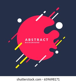 Abstract background with a splash, lines and round in a flat minimalist style. Bright vector illustration with frame for text