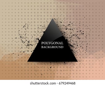 Abstract background with splash and triangles.Vector modern background.