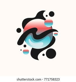Abstract background with splashes, in a modern style. Bright vector illustration