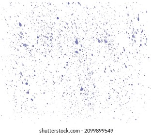 abstract background of splashes of paint in very peri color on a white background. color of the year 2022