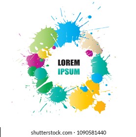 Abstract background with splashes.Colorful splatters design.