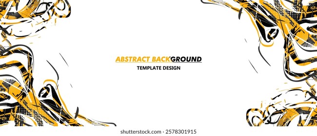 Abstract Background with Sportly Style Orange and dark Brush Grunge Effect. Grunge Brushstroke Element for Poster or Banner . Design Background with Halftone Style Vector