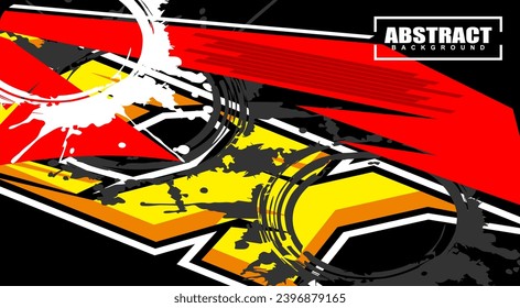 Abstract background for sports racing premium vector red yellow