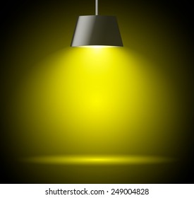 Abstract background with spot light in yellow color 