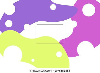 Abstract background with spots, green, blue and purple, vector illustration with holes and circles, bright wallpaper and text frame for website design, landing page, banner