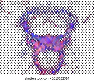 Abstract background. Spotted halftone effect. Dots, circles. Vector clip art