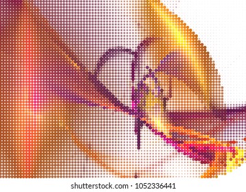 Abstract background. Spotted halftone effect. Dots, circles. Vector clip art