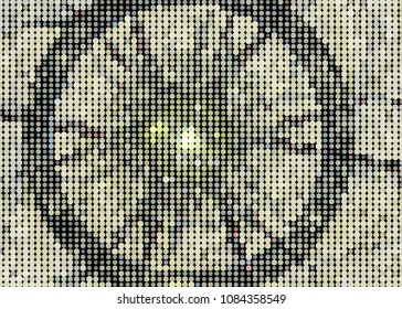 Abstract background. Spotted halftone effect. Dots, circles. Vector clip art