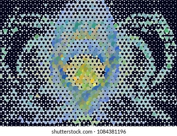 Abstract background. Spotted halftone effect. Dots, circles. Vector clip art