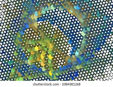 Abstract background. Spotted halftone effect. Dots, circles. Vector clip art