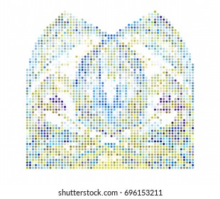Abstract background. Spotted halftone effect. Vector clip art