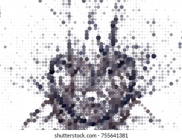Abstract background. Spotted halftone effect. Dots, circles. Vector clip art