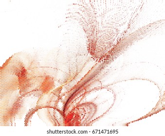 Abstract background. Spotted orange halftone effect. Vector clip art