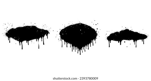 Abstract background. spray paint graffiti banners and ink splashes, ink blots. Spray Paint Vector Element isolated on White Background. vector illustration