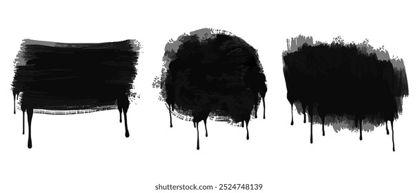 Abstract background. spray paint graffiti banners and ink splashes, ink blots. Spray Paint Vector Element isolated on White Background. vector illustration