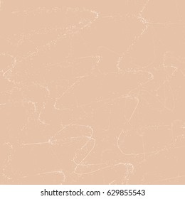 Abstract background with spray and scratches in beige. Wavy uneven lines. Vector eps10.