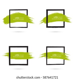 Abstract background with square banner and smear paint. Text box and frame.