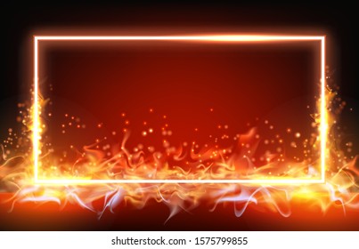 abstract background of square fire flame on red background