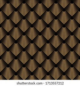 Abstract background with square lines golden colors. Art deco corner pattern wallpaper