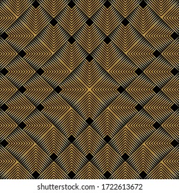 Abstract background with square lines golden colors. Art deco corner pattern wallpaper