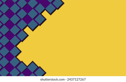 Abstract background with square pattern elements. Flat vector design with copy space.