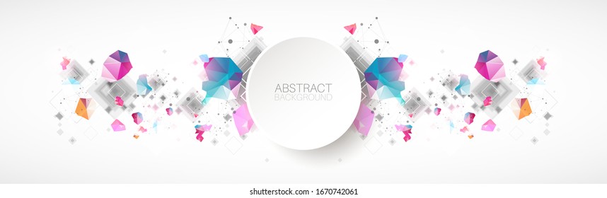 Abstract background with square pattern. Plexus effect.