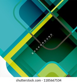 Abstrakter Hintergrund, geometrische Zusammensetzung quadratischer Formen, Vektorgrafik