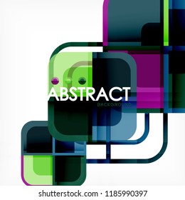 Abstract background, square shapes geometric composition, vector eps10 illustration