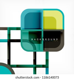 Abstract background, square shapes geometric composition, vector eps10 illustration