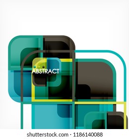 Fondo abstracto, composición geométrica de formas cuadradas, ilustración eps10