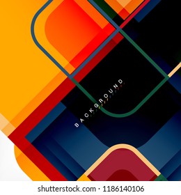 Abstract background, square shapes geometric composition, vector eps10 illustration