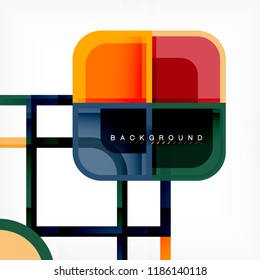 Abstract background, square shapes geometric composition, vector eps10 illustration