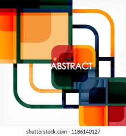 Abstract background, square shapes geometric composition, vector eps10 illustration