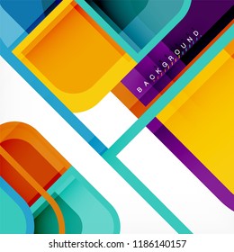 Fondo abstracto, composición geométrica de formas cuadradas, ilustración eps10