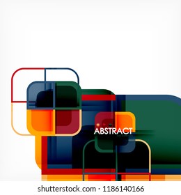 Abstract background, square shapes geometric composition, vector eps10 illustration