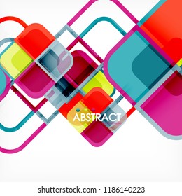 Abstrakter Hintergrund, geometrische Zusammensetzung quadratischer Formen, Vektorgrafik