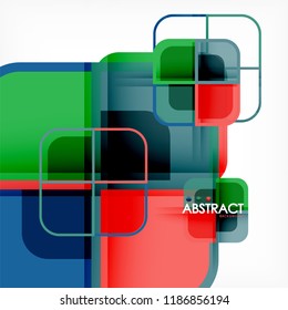 Abstract background, square shapes geometric composition, vector eps10 illustration