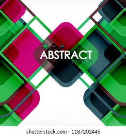 Fondo abstracto, composición geométrica de formas cuadradas, ilustración eps10